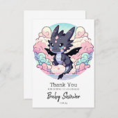 Schattig Dragon-Baby shower Bedankkaart (Voorkant / Achterkant)