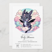 Schattig Dragon-Baby shower Kaart (Voorkant / Achterkant)