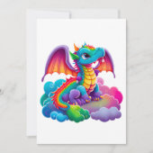 Schattig Dragon Kleurrijke Blauw Groen Roze Paarse Kaart (Voorkant)