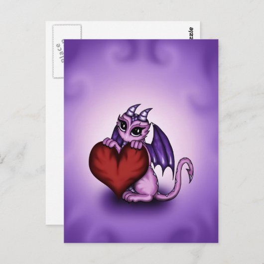 schattig drakenhart briefkaart (Voorkant / Achterkant)