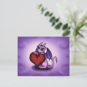 schattig drakenhart briefkaart (Staand voorkant)