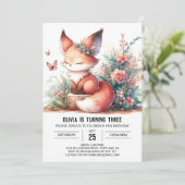 Schattig Dreamy Fox Verjaardag digitaal Kaart (Staand voorkant)