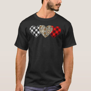 Schattig Drie Hart Luipaard Buffalo Rood Zwart Ger T-shirt
