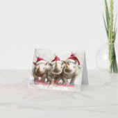 Schattig drie neushoorns feestdagen kaart (Voorkant)