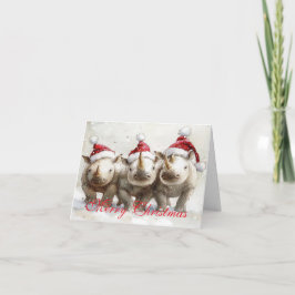 Schattig drie neushoorns feestdagen kaart