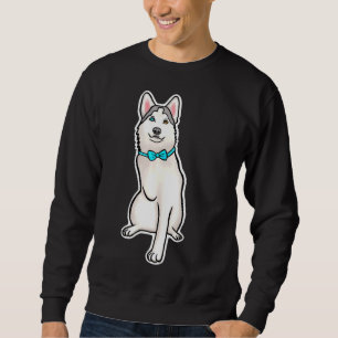 Schattig driepotig statief Husky genaamd Mochi Wit Trui