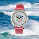 schattig drijvend strand gnome flamingo float horloge<br><div class="desc">schattige zwevende strandgnome flamingo float</div>