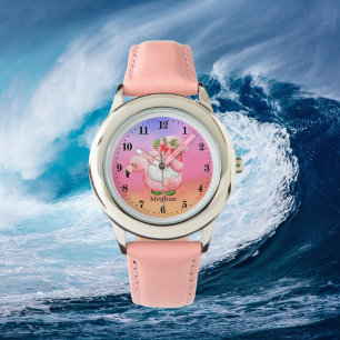 schattig drijvend strand gnome flamingo float horloge