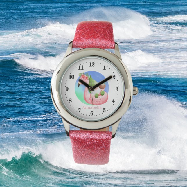 schattig drijvend strand gnome flamingo float horloge (Creator heeft geüpload)