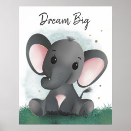 Schattig Droom Groot Olifant Geslacht Neutraal  Poster