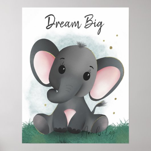 Schattig Droom Groot Olifant Geslacht Neutraal Poster (Voorkant)