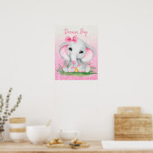 Schattig Droom Groot Roze Glitter Meisje Olifant   Poster (Keuken)