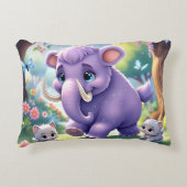Schattig dubbelzijdig Baby mammoetontwerp Accent Kussen (Voorkant)