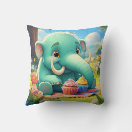 Schattig dubbelzijdig Baby mammoetontwerp Kussen