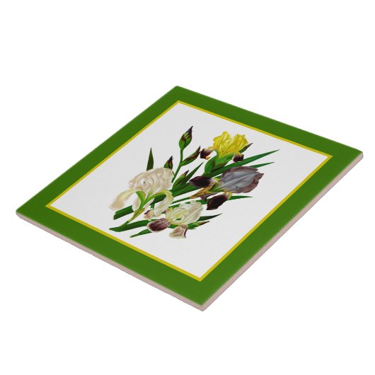 schattig duits iris bloemendecor  tegeltje (Zijkant)