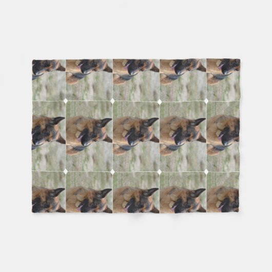 Schattig-Duitse herder Fleece Deken (Voorkant (Horizontaal))
