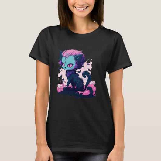 Schattig duivel kat meisje t-shirt (Voorkant)