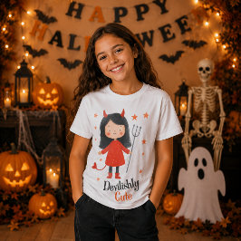 Schattig Duivels Schattig Klein Duiveltje Hallowee T-shirt