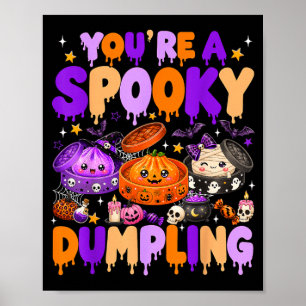 Schattig Dumpling Halloween Pompoen Heks Dumpling Poster