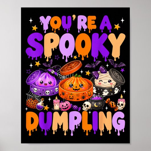Schattig Dumpling Halloween Pompoen Heks Dumpling Poster (Voorkant)