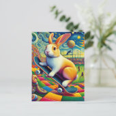 Schattig Dutch Rabbit Skateboarden Briefkaart (Staand voorkant)