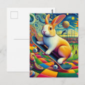 Schattig Dutch Rabbit Skateboarden Briefkaart (Voorkant / Achterkant)