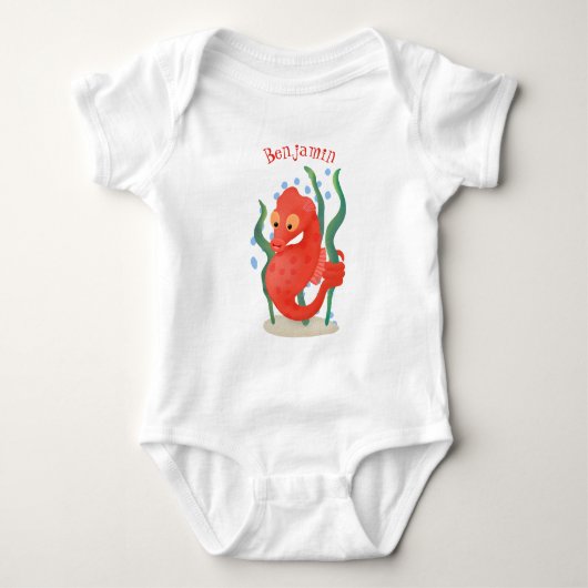 Schattig dwergzeepaardje cartoon romper (Voorkant)