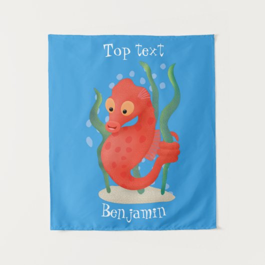 Schattig dwergzeepaardje cartoon wandkleed (Voorkant)