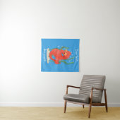 Schattig dwergzeepaardje cartoon wandkleed (In Situ (horizontaal))