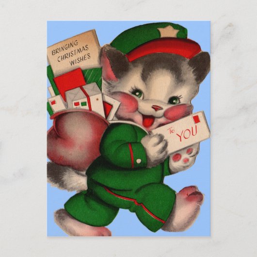 schattig e-mailkitten voor kerstpakketten feestdagenkaart (Voorkant)