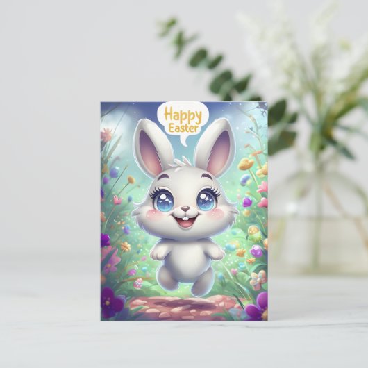 Schattig Easter Bunny Briefkaart (Staand voorkant)
