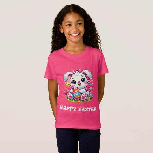 Schattig Easter Bunny T-shirt voor kinderen (Voorkant volledig)