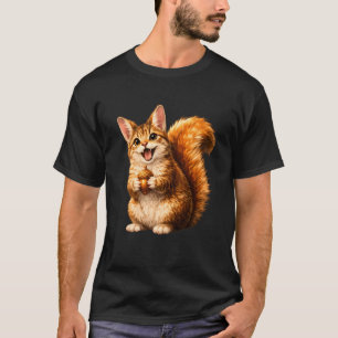 Schattig Eekhoorn Kat Grappig Hybride Dier Meme T-shirt
