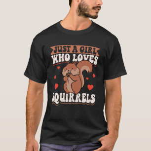 Schattig eekhoorn knaagdier gewoon een meisje dat  t-shirt