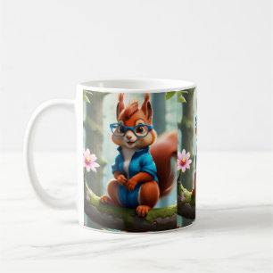Schattig eekhoorn op de tak van de boom-57400 koffiemok