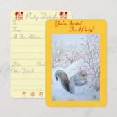 schattig eekhoorn sneeuw scène kerstfeest kaart (Voorkant / Achterkant)