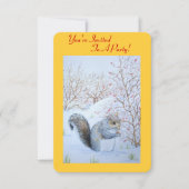 schattig eekhoorn sneeuw scène kerstfeest kaart (Voorkant)
