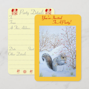 schattig eekhoorn sneeuw scène kerstfeest kaart