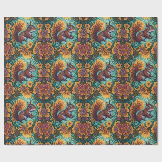 Schattig eekhoorns patroon voor zijn liefhebbers cadeaupapier (Vlak)