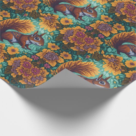 Schattig eekhoorns patroon voor zijn liefhebbers cadeaupapier (Hoek)