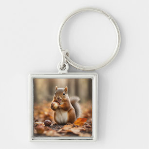 Schattig eekhoorntje met eikel sleutelhanger