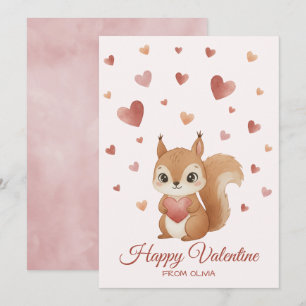Schattig Eekhoorntje met Hart Valentijnsdag Feestdagenkaart