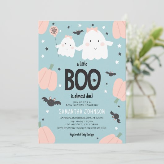 Schattig 'een beetje BOO is bijna te doen' Meisje  Kaart (Staand voorkant)