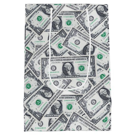 Schattig een dollar Bill GIFT TAS Medium Cadeauzakje (Achterkant)