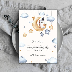 Schattig Een Klein Boe Maan Sterren Baby Shower Bedankkaart