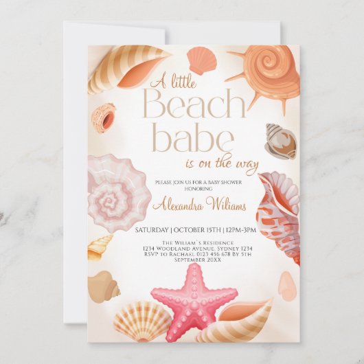 Schattig Een Little Beach Babe Baby shower Kaart (Voorkant)