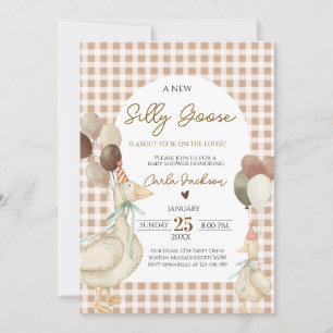 Schattig een nieuwe Gekke Goose Baby shower uitnod Kaart