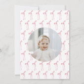 Schattig Een Waterverf Roze Foto 1e Verjaardag Kaart (Achterkant)