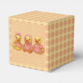 Schattig eendentrio in roze outfits bedankdoosjes (Achterkant)