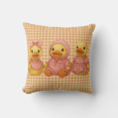 Schattig eendentrio in roze outfits kussen (Voorkant)